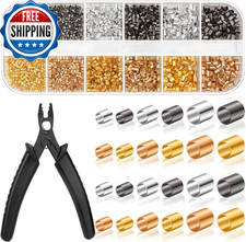 Crimping Beads for Jewelry Making, 2200 Pieces Crimp Tubes with Crimping Pliers