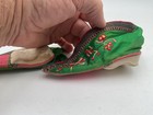 ANTIQUE CHINESE EMBROIDERED Green SILK FABRIC BOUND FOOT LOTUS SHOES — photo 5