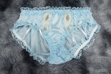 A28 2XL/ElasticW.24-44" Vintage Style Blue Nylon Bikini Panties Knickers