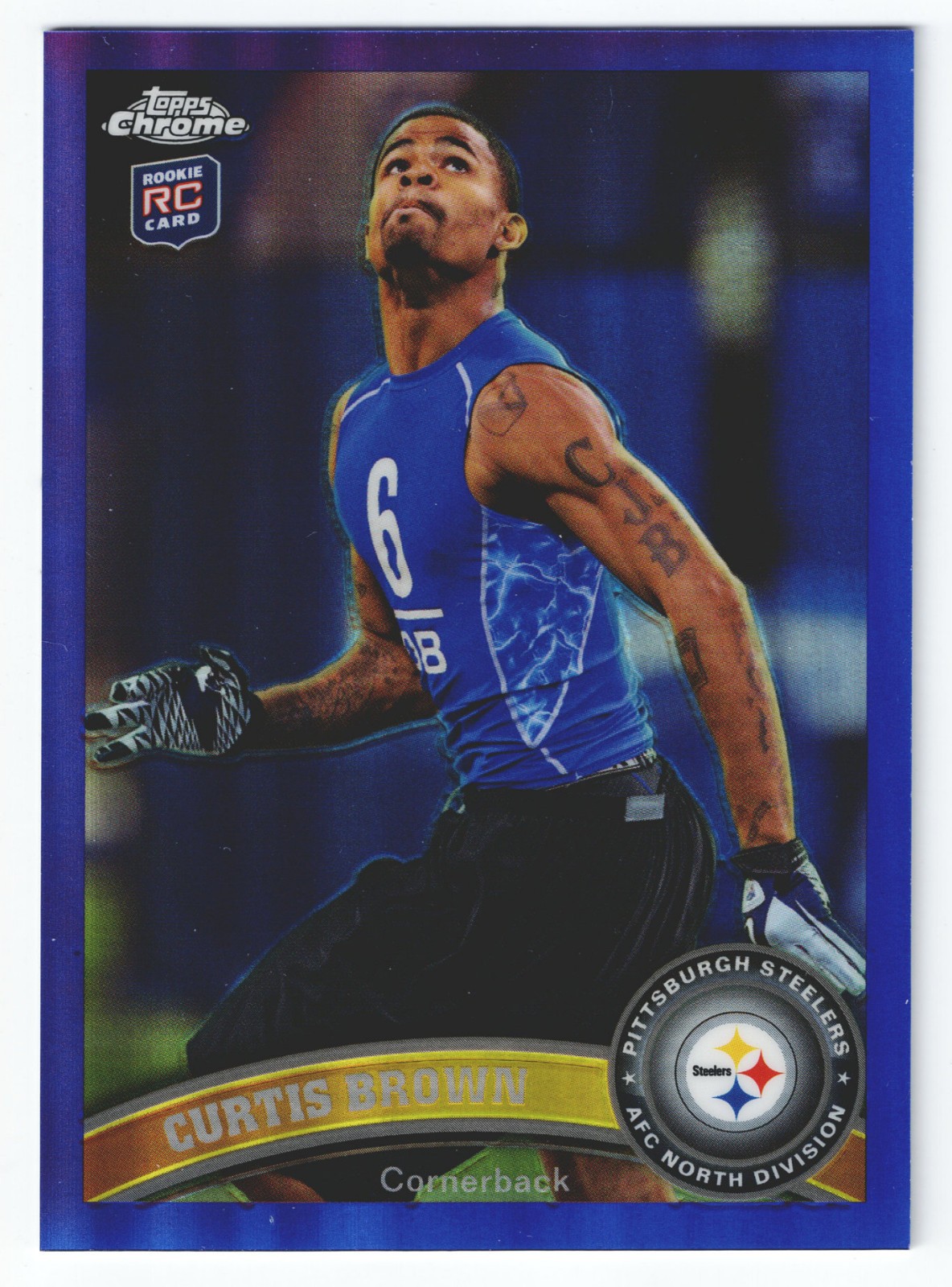 2011 Topps Chrome Football NFL Curtis Brown Rookie RC Purple Refractor /499 #46