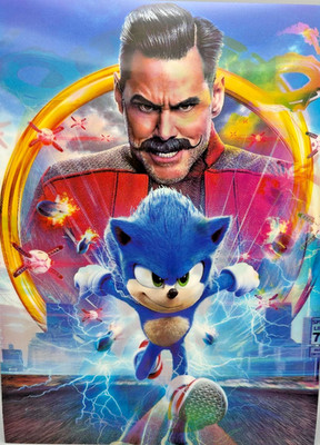 3D-Bild/Effekt-Flip-Sonic the Hedgehog-Sonic & Dr. Robotnik-30x40cm-ohne Rahmen