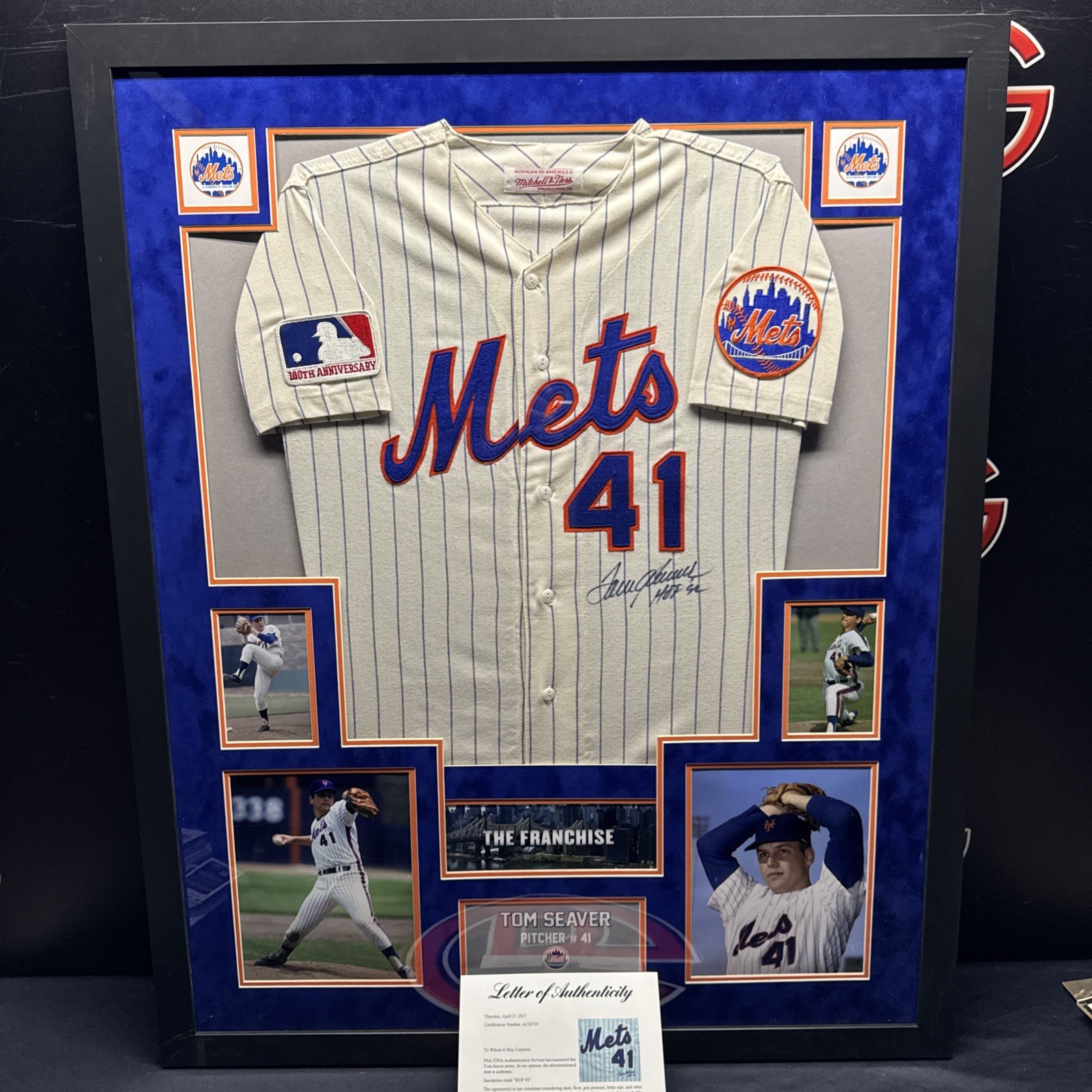 Tom Seaver Signed Jersey New York Mets Mitchell & Ness HOF 92 PSA COA PSA/DNA