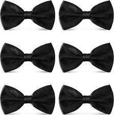 Men's Bowties Formal Satin Solid - 6/12 Pack Bow Ties Pre-tied 6pk-black