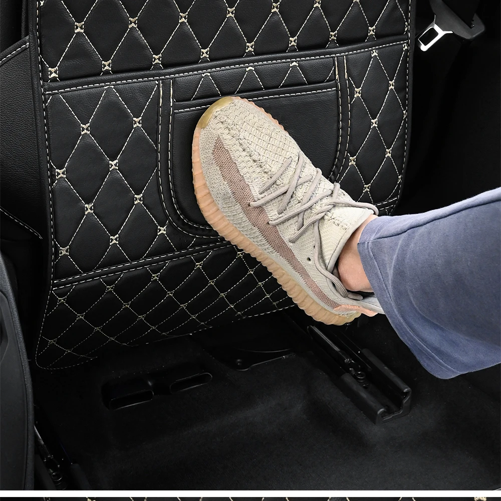 Car Seat Back PU Leather Protector Pad Interior Auto anti Kick Pads for Kids Chi