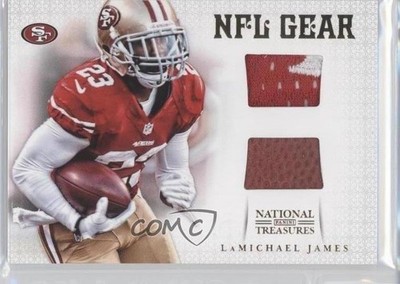 2012 National Treasures Dual Materials Prime 32/49 LaMichael James Rookie RC 5x8