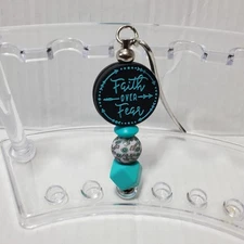 Faith Over Fear Beaded Bookmark Metal Bookmark Silicone Beads Homemade 