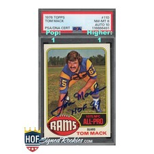 1976 Topps #110 Tom Mack PSA 8 Auto 10 signed autograph *HOFSR*