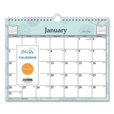 Blue Sky 101613 Rue Du Flore Wall Calendar, Floral Artwork, 11 X 8.75,