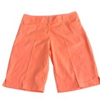 Adidas Golf Shorts Women's Size 12 W32 Mid Rise Above Knee Stretch Neon Orange 