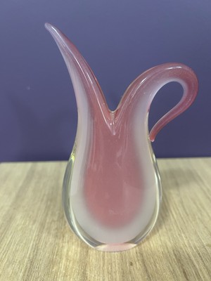 Murano Kunstglas Sommerso rosa KUGEL 6'' gemarkt