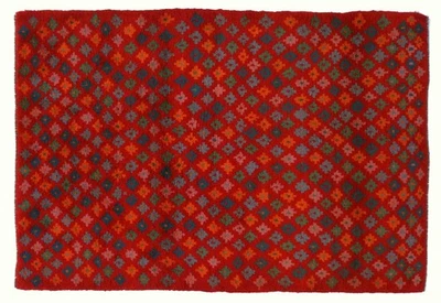 Gabbeh Teppich 120x170 Handgeknüpft Rot Streifen Orientalisch UNIKAT Kurzflor - Bild 1 von 4