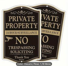 2 Pack Private Property No Trespassing Sign, 10X7 Inches Video Surveillance Sign
