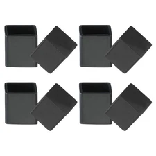 Square Plastic Hole Plugs 0.8 Inch, 8 Pack Tubing Insert End Cap, Black