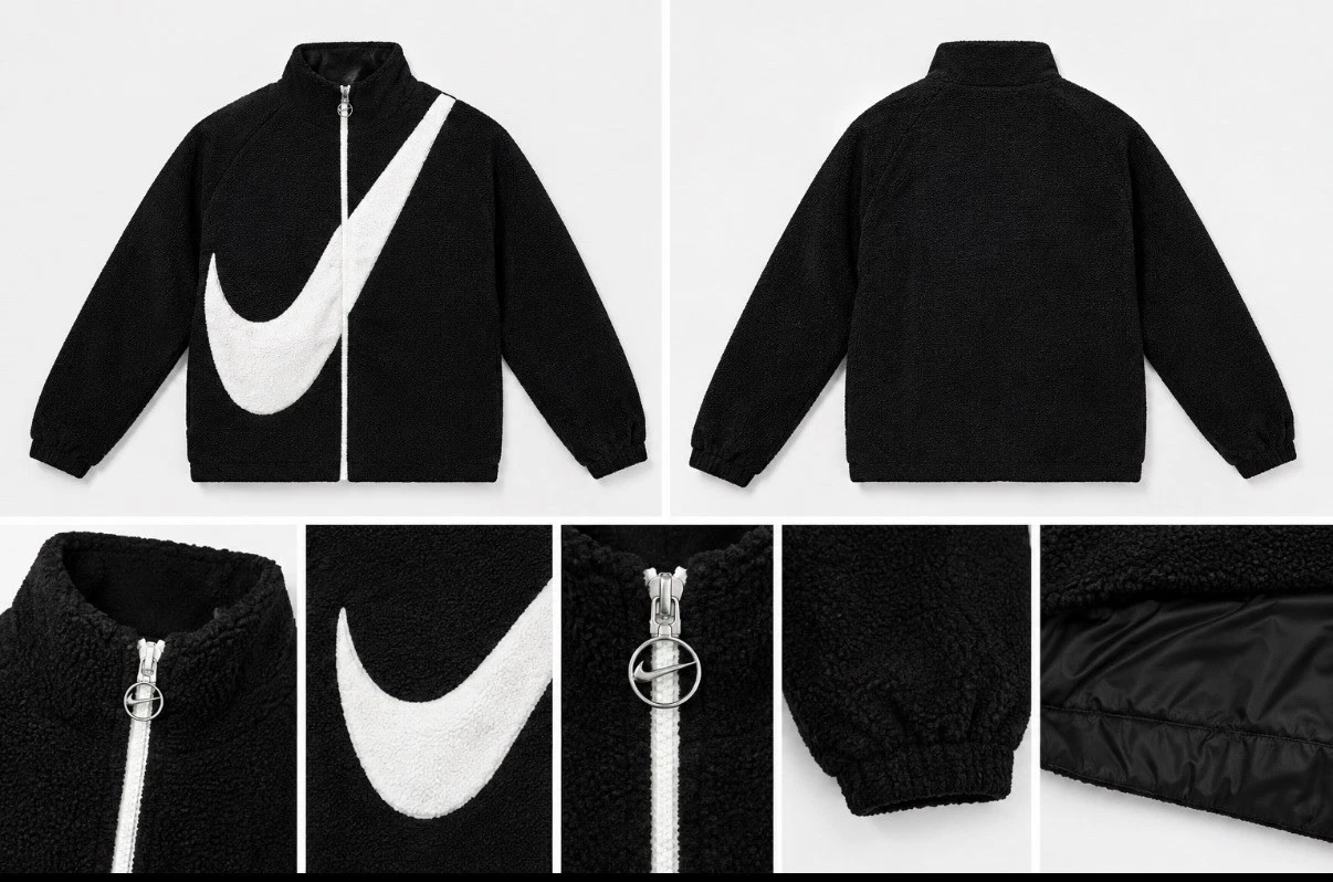 Nike Reversible Sherpa Fleece Jacket - black/white image 2