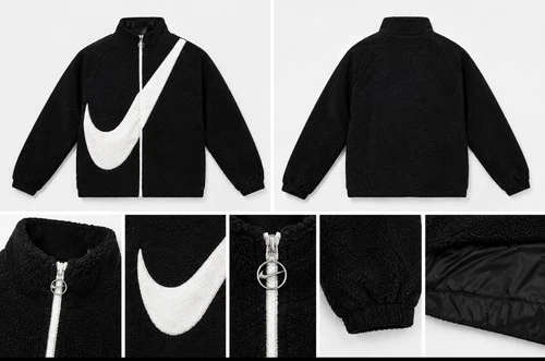 Nike Reversible Sherpa Fleece Jacket - black/white image 2