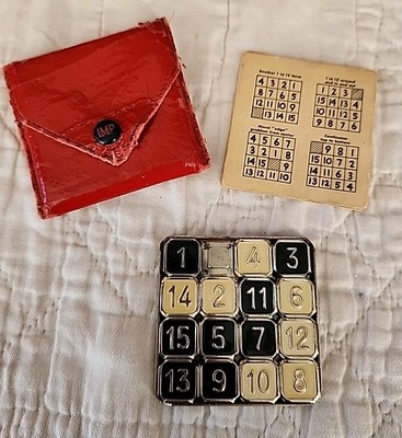 vtg 1930s Metal Slide Numbers Puzzle Game Modern Brands Inc. NY IMP Made In USA