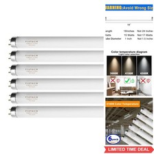 Fluorescent T8 15W 18 Inch Cool White 4100K G13 Base Light Bulb 6 Pack