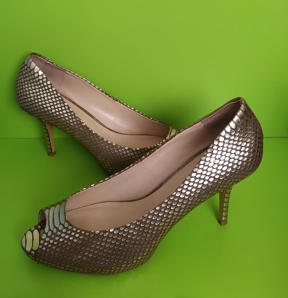 Women Dune Heels Gold Leather 39.5