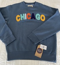 New York Popular Embroidered Chicago Graphic Blue Sweatshirt Women Teen M