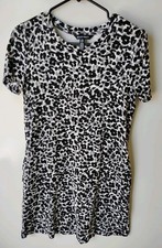 ELLEN TRACY Black Gray Short Sleeve Soft Dress Small