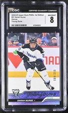 2024 UD PWHL 1st Edition Young Guns Deluxe /250 PSA 8 Sarah Nurse #51 Rookie RC