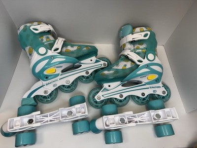 Roller Derby Falcon 2-in-1 Combo Quad and Inline Skates for Kids,Adjustable S3-6