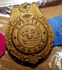 Vintage Occupied Japan SPECIAL POLICE Childrens Toy Badge 1940 50'S METAL