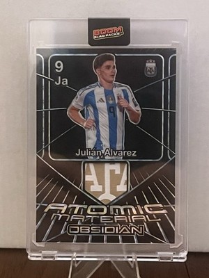 2024-25 Panini Obsidian Julian Alvarez Blue Finite 1/1 Atomic Material Argentina