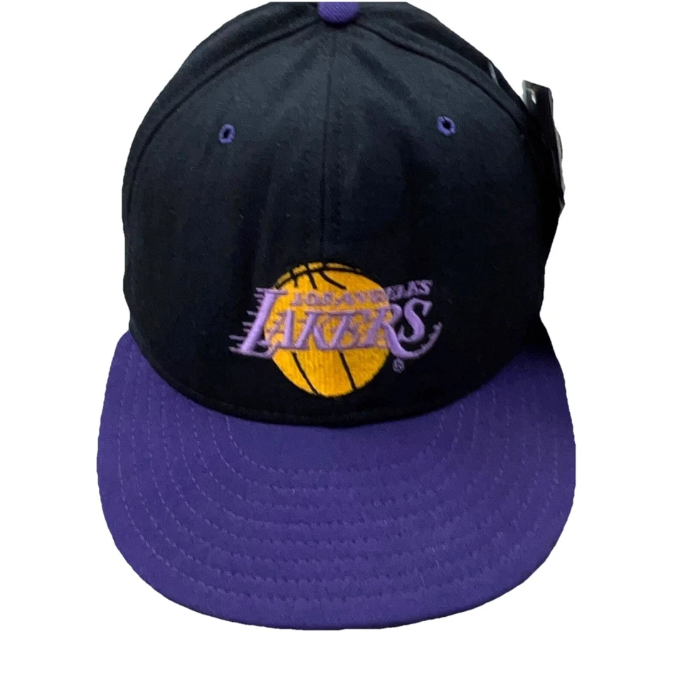 Vintage Los Angeles Lakers Hat Cap Fitted 7 3/8 Wool Black Dome 90s Pro Model LA - Image 2 of 4