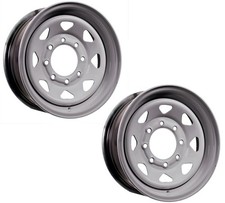 2-pack Trailer Wheel 16x6 16 Inch Spoke Style 8 Lug On 6.5 Inch Silver Rim