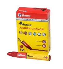 CH Hanson 10365, El Marko Lumber Crayon-Traditional Red,1 crayon