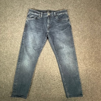 Mavi James Skinny Jeans Mens 35x(27)  Dark Wash Blue Faded Denim Stretch Turkey