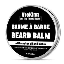 Biotin Beard Balm for Men with Castor Oil, Organic Mens Beard Balm, Beard Butter