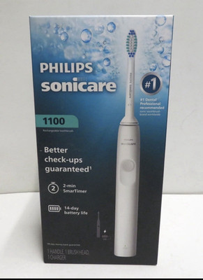 Philips Sonicare 1100 Electric Toothbrush White HX3641/02 Sonic 2-min SmarTimer