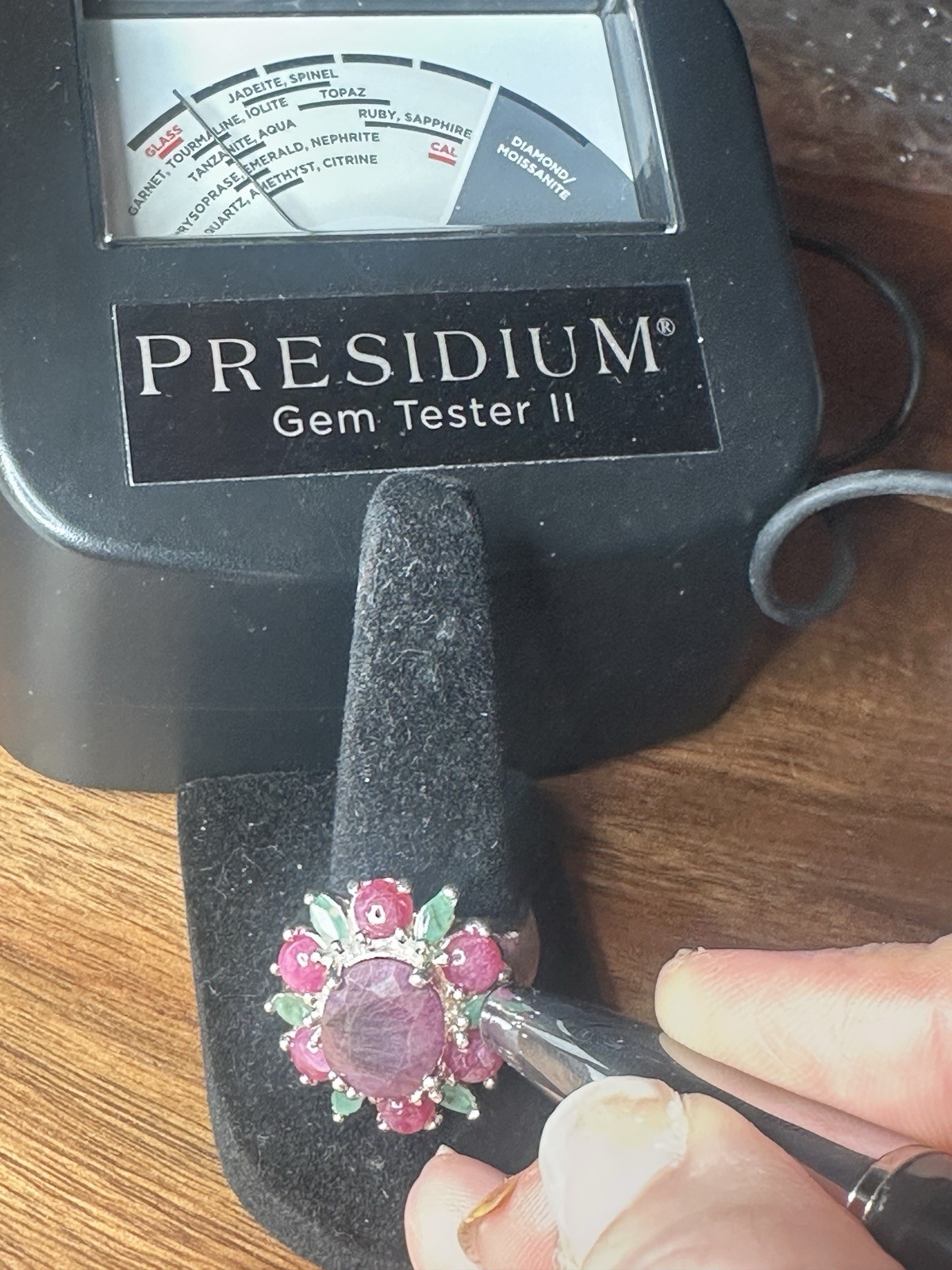 925 Sterling Silver Ring Ruby Emerald Natural Gem… - image 8