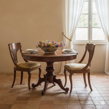 Antique Chairs Louis Philippe Walnut Fabric Italy XIX Century Originals