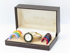 GUCCI Change Bezel 11/12.2 Watch Quartz Gold BOXED Women's Working Authentic