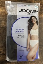 Women  s Size 8 or 2XL Jockey Elance 3-Pack Comfort French Cut Panty 100 Cotton