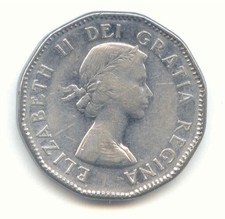 Canada 1954 Canadian Nickel Five Cent Beaver 5c Exact Coin