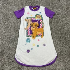 Vintage 90s Disney Lion King Simba Nala Girls Sleep Shirt Nightgown Size 14