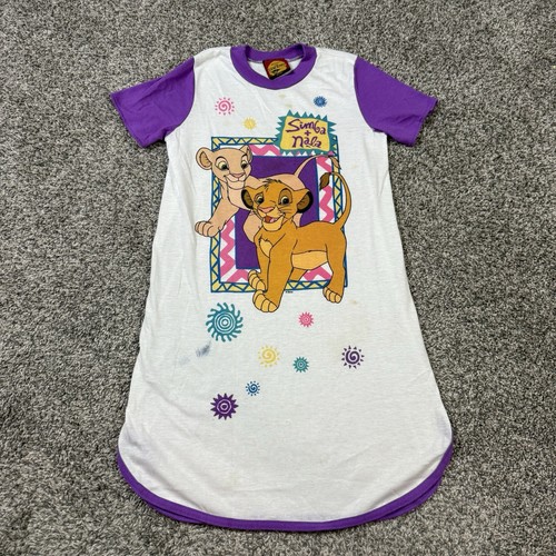 Vintage 90s Disney Lion King Simba + Nala Girls Sleep Shirt Nightgown Size 14