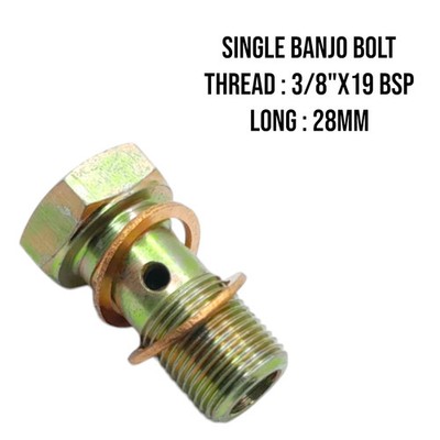 Gewinde 3/8''BSP unter Kopflänge 28mm SGL Hohlschraube Fitting Motorblock