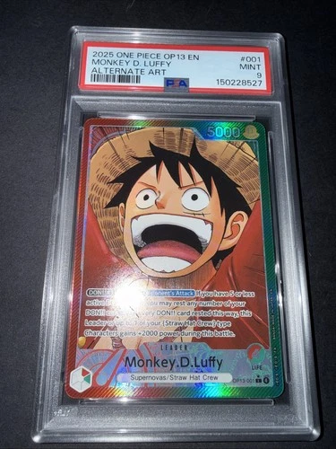 2025 One Piece Monkey D. Luffy Leader Alt Art #OP13-001 PSA 9 MINT