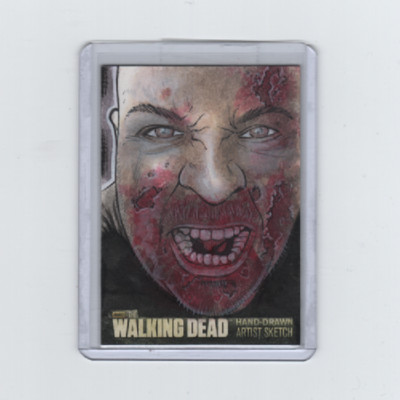 WALKING DEAD SEASON 3 WALKER SKETCH CARD BY ARTIST MIKEY BABINSKI (#1)   1/1!