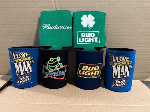 Budweiser / Bud Light  Can Koozies / Wraps Lot Of 6