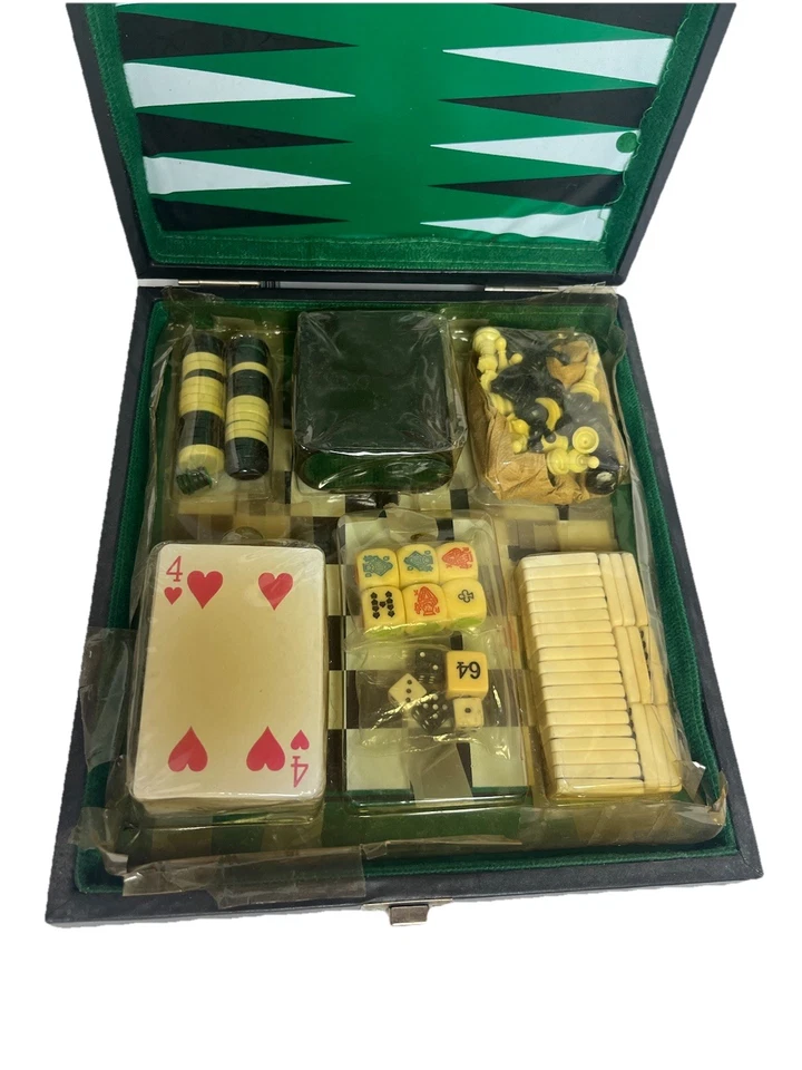 6 In One Game Set Case( Backgammon, Chess, Cribbage, Dominos,Checkers, and Poker - Image 3 of 4