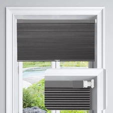 Cordless Cellular Shades, No Tools No Drill Blackout Honeycomb Shades Pleated...