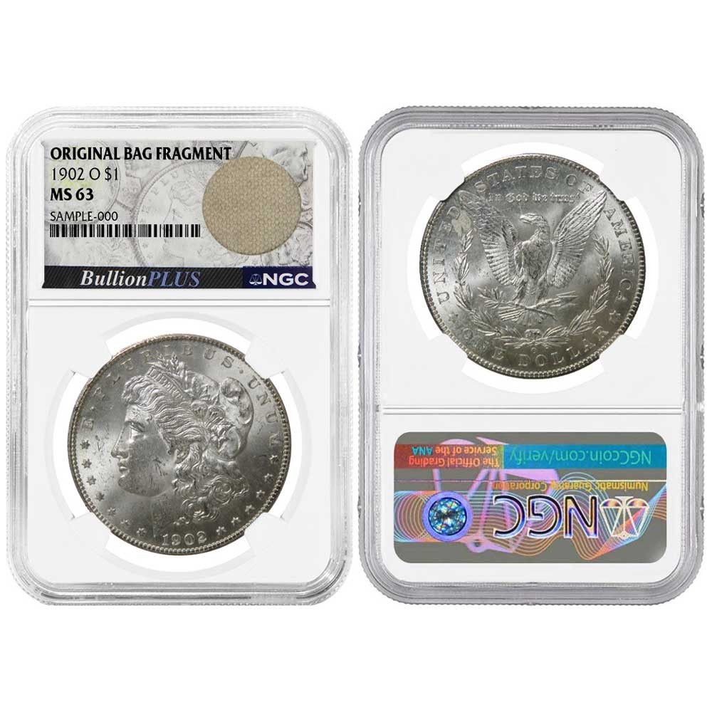 1902-O Morgan Silver Dollar NGC MS63 Bullion Plus Label Original