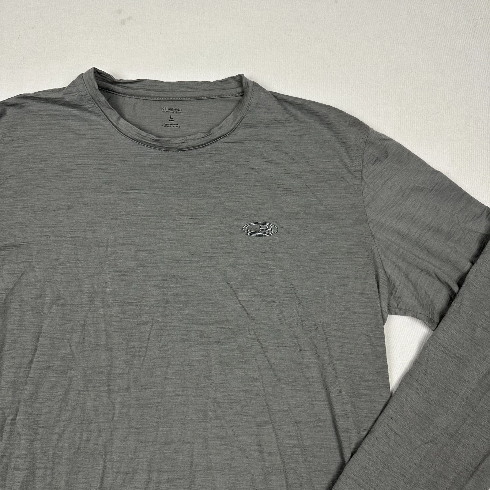 Icebreaker Shrt Mens Large Wool New Zealand Merino Baselayer Gray
