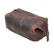 Autentico Buffalo Leather Toiletry Bag Vintage Travel Shaving  Dopp Kit for ...